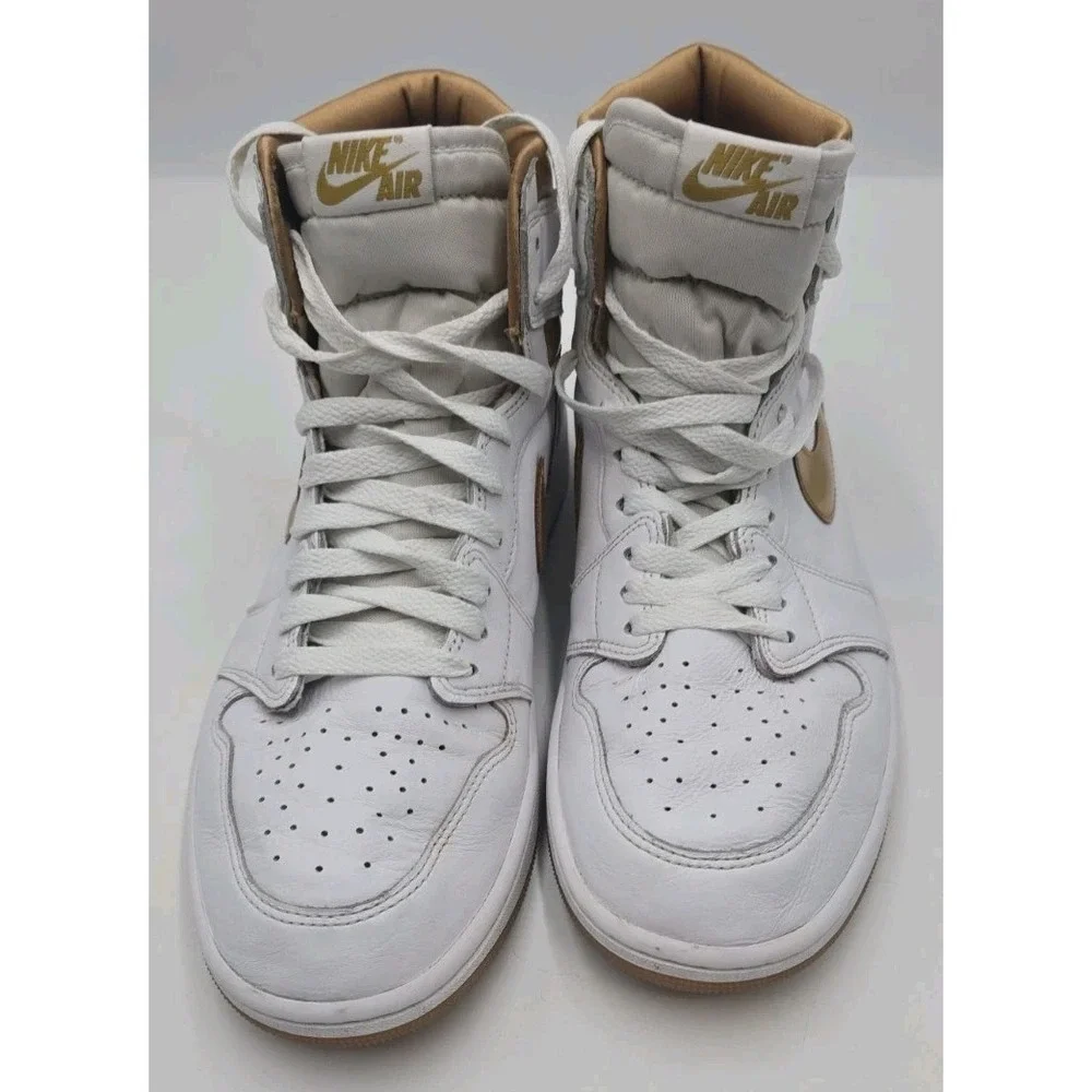 Jordan 1 Retro High OG Mens Shoes White-Metallic Gold FD2596-107 Basketball 11.5
